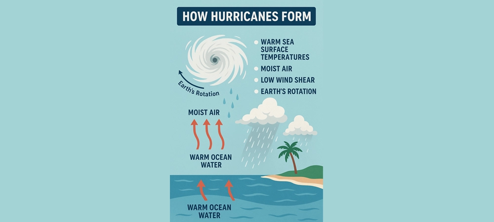 how hurricanes form inforgraphic